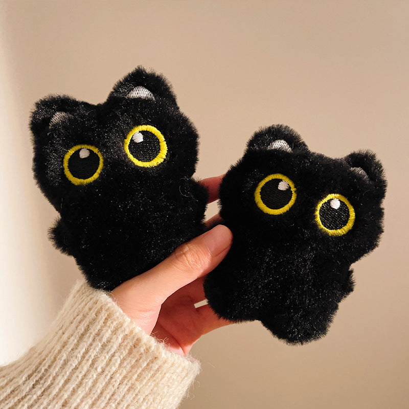 Black Cat Schoolbag Pendant Plush Doll Keychain