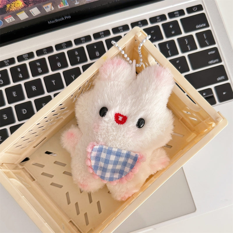 Cartoon Plush Blush Little Bunny Will Call Figurine Doll Pendant Keychain